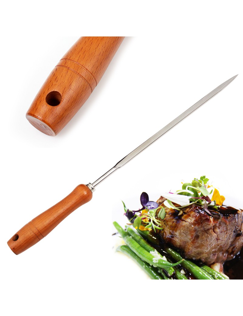 ESPETO 40 CM P/HOTELARIA INOX C/MADEIRA