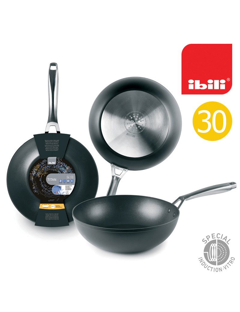 WOK IBILI 465330 TITAN 30X9CM ANTIAD FULL INDUÇAO