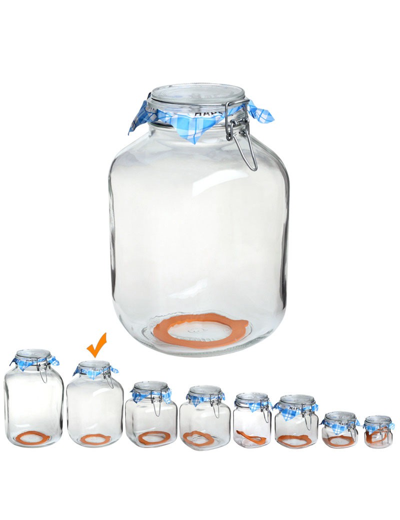FRASCO VIDRO 3,10L TAMPA PRESSAO
