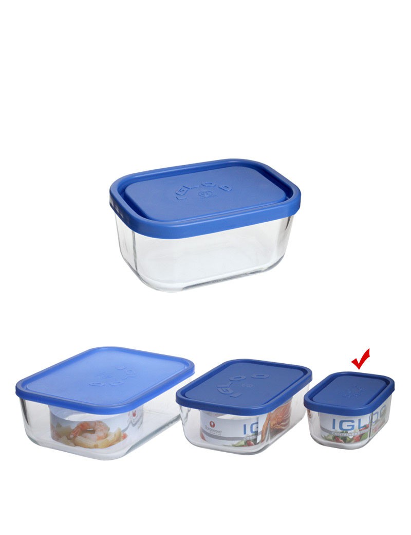 IGLOO CAIXA VIDRO RETANGULAR C/TAMPA 40CL 13,5X9,5X6,5CM