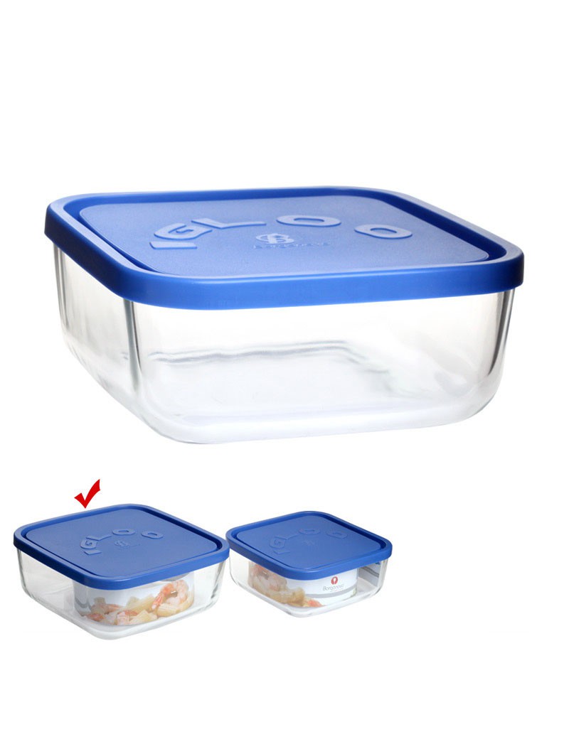IGLOO CAIXA VIDRO QUADRADA C/TAMPA 1,8L 18,5X18,5X7,4CM