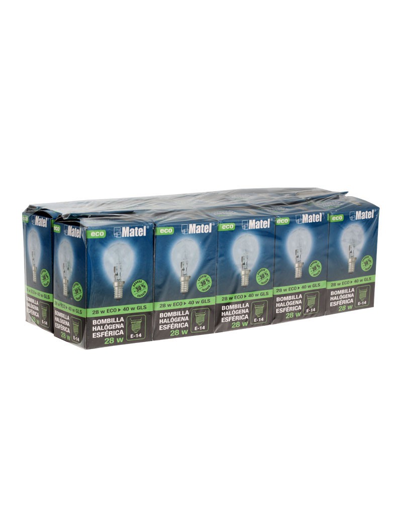 LAMPADA HALOG. ECO ESFERICA CLARA E14 28W