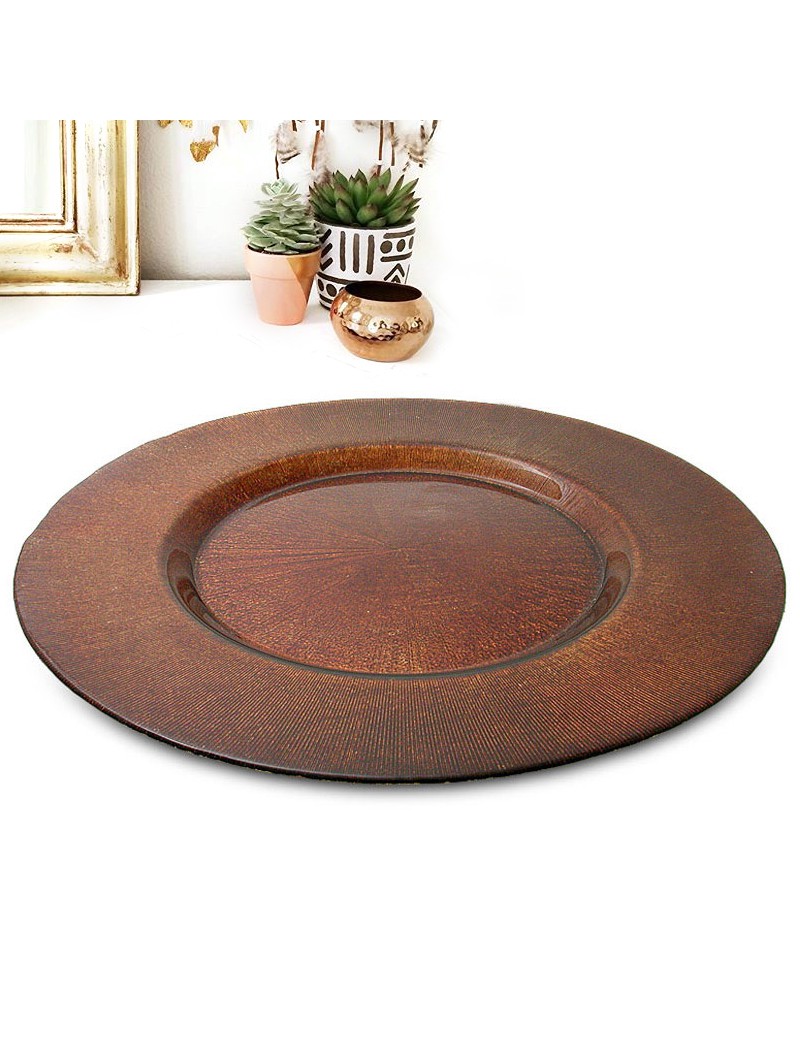 CENTRO MESA ANTIQUE 8826 CHOCOLATE Ø44CM VIDRO