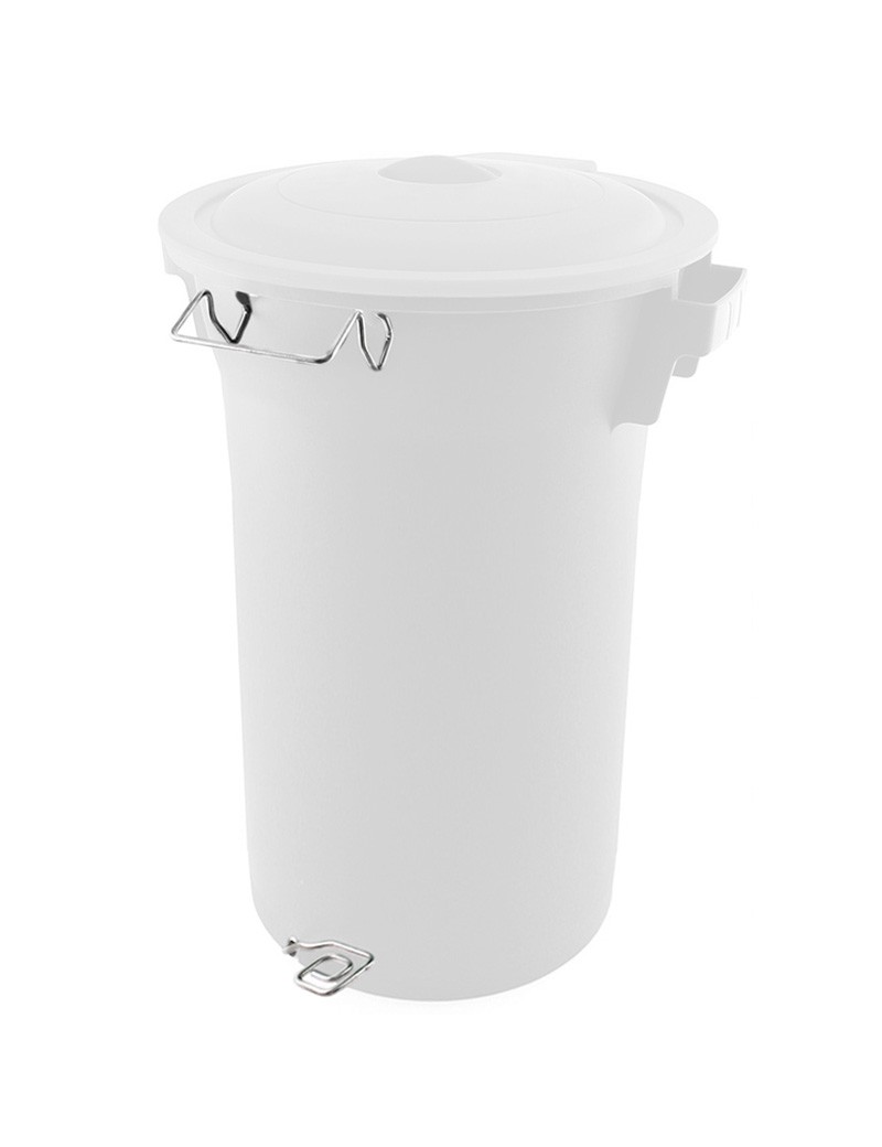 CONTENTOR LIXO 80 LT BRANCO C/PEDAL S/RODAS R.788