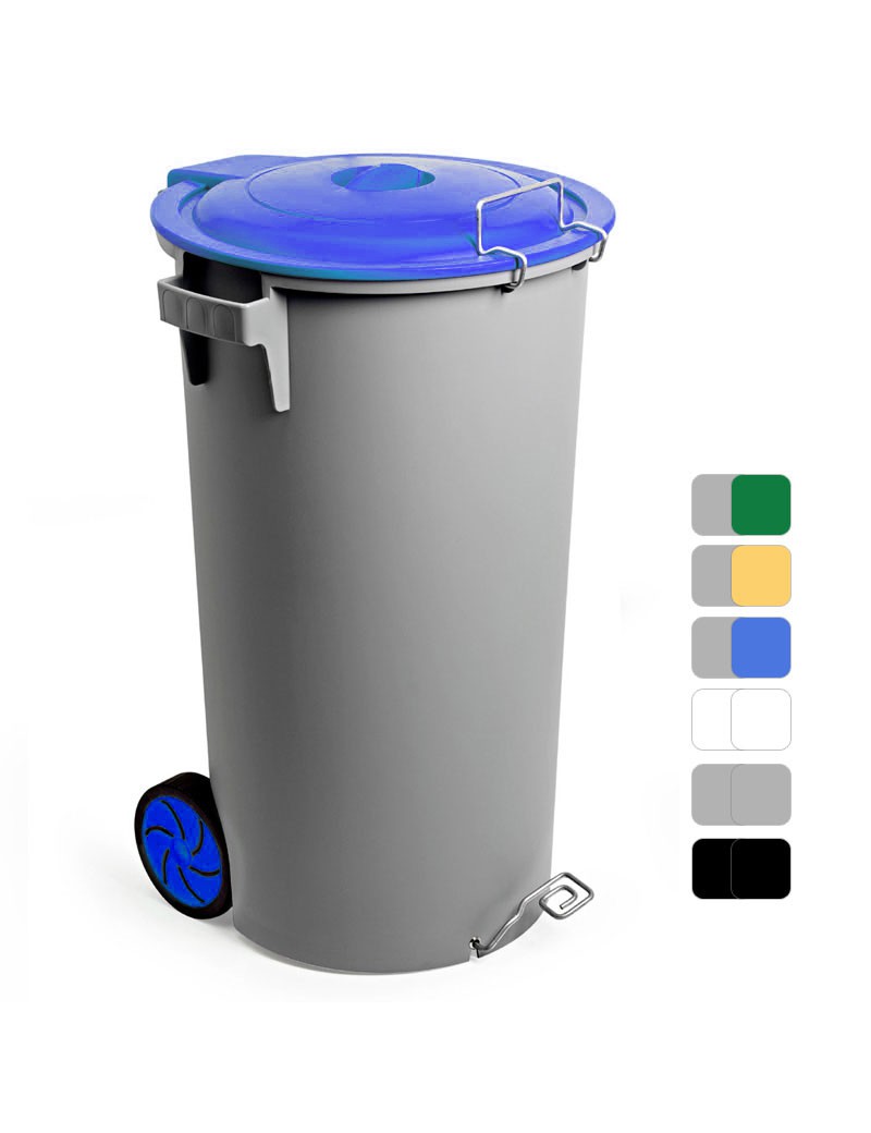 CONTENTOR LIXO 80 LT C/TP AZUL C/PEDAL C/RODAS R.789