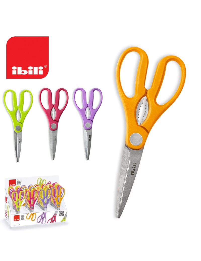 TESOURA COZINHA IBILI 704904C CLASICA CORES SORT. 22CM INOX