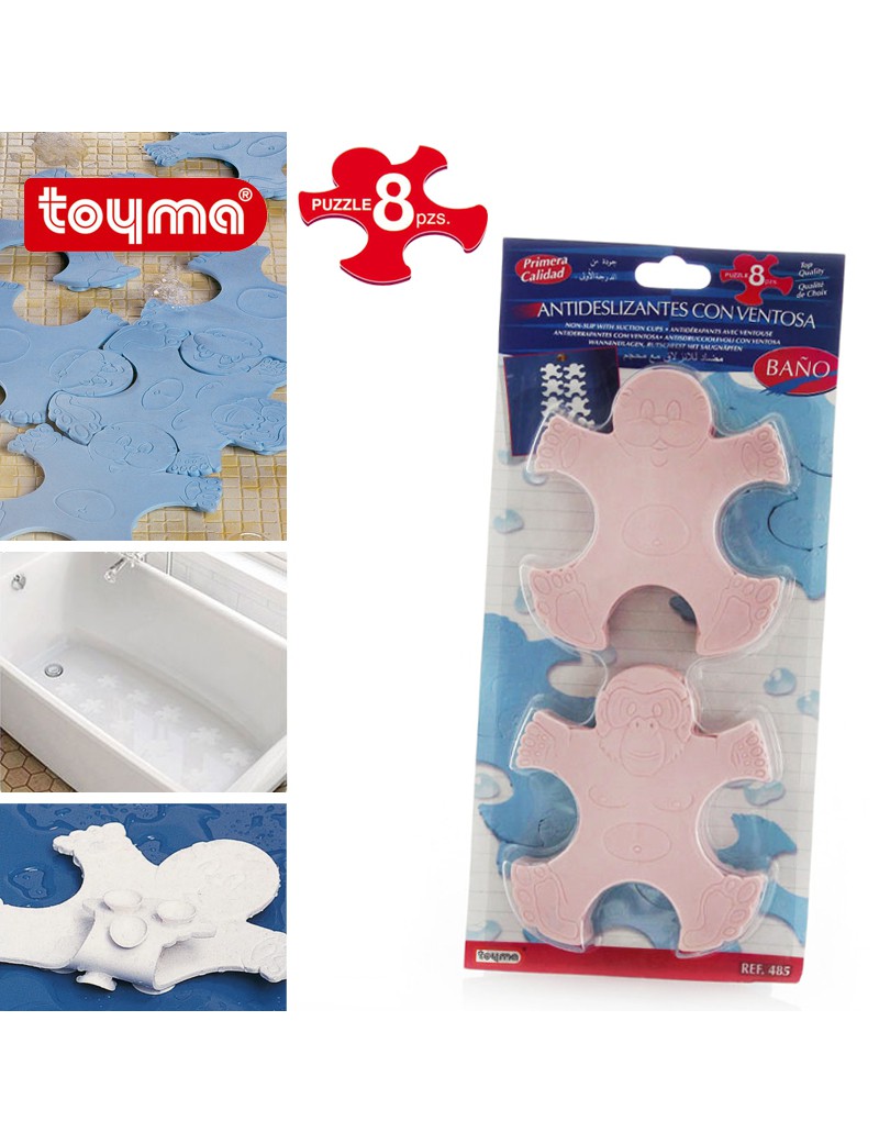 ANTIDESLIZANTES WC 0485/04  PUZZLE ROSA C/VENTOSA