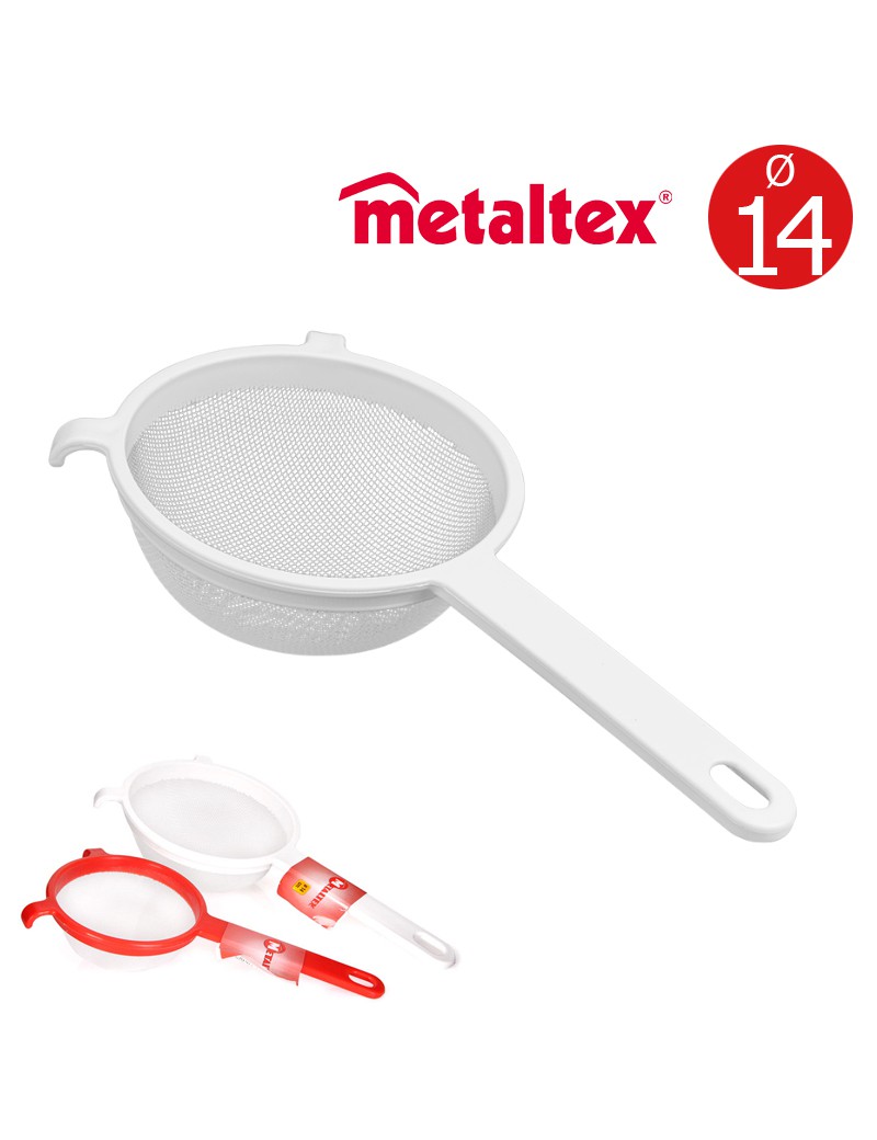 111614 - COADOR PLASTICO C/REDE 14 CM MET