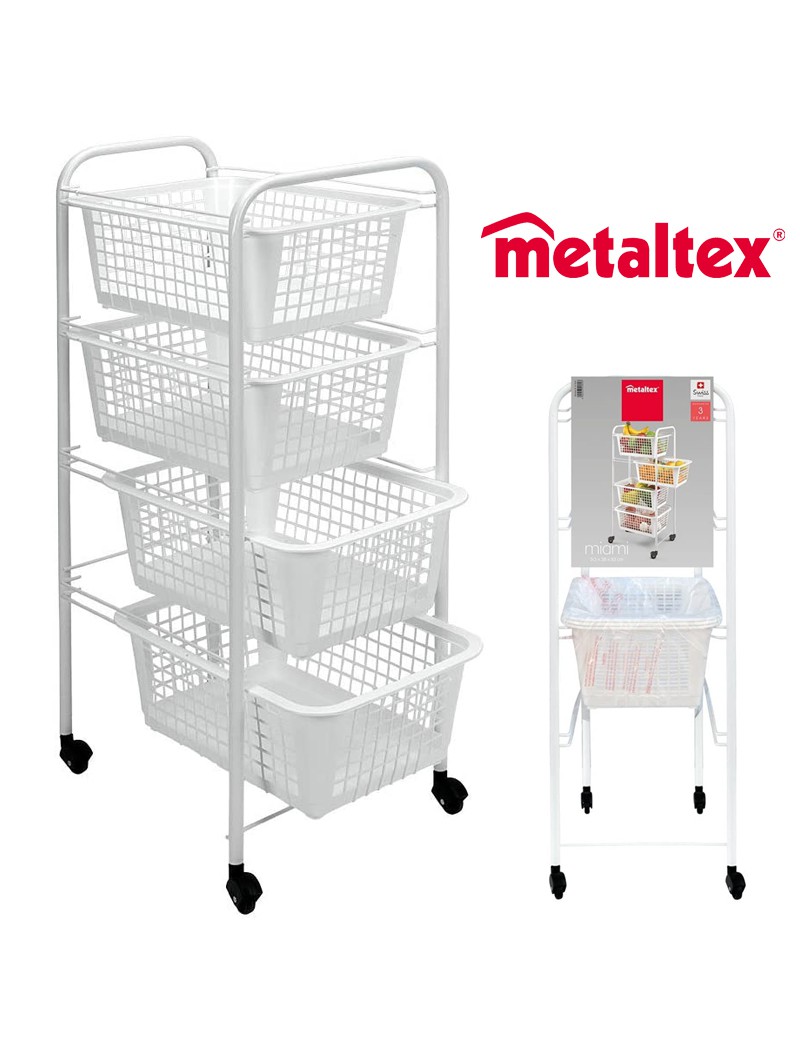 SAN DIEGO 341804 - CARRO 4 PRATELEIRAS PLAST. MET 30X38X83CM