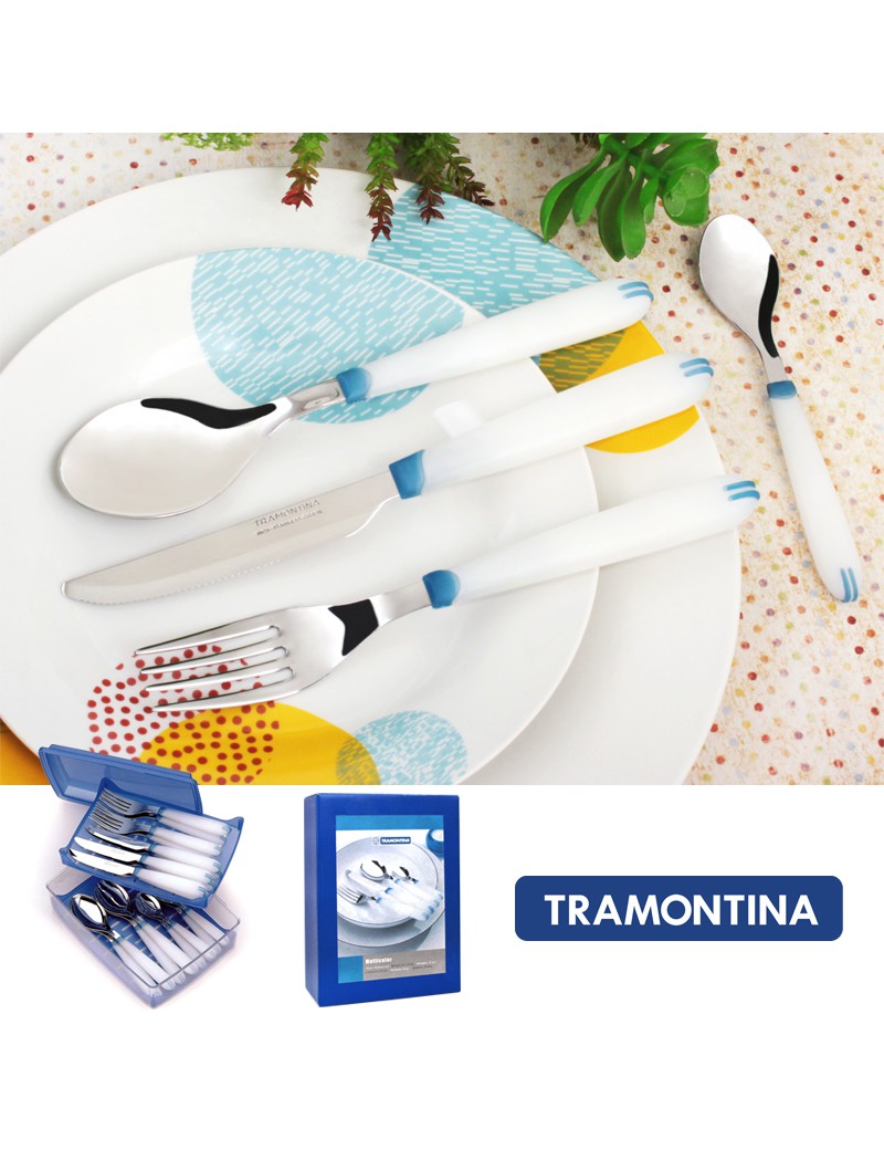 FAQUEIRO 24 P. TRAMONTINA 23599/824 INOX CABO PLST