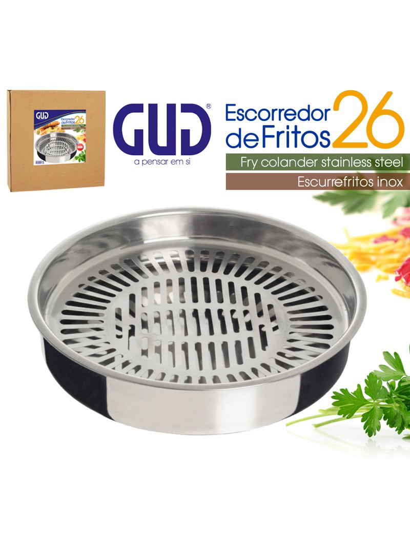ESCORREDOR FRITOS 26 CM  INOX GUD
