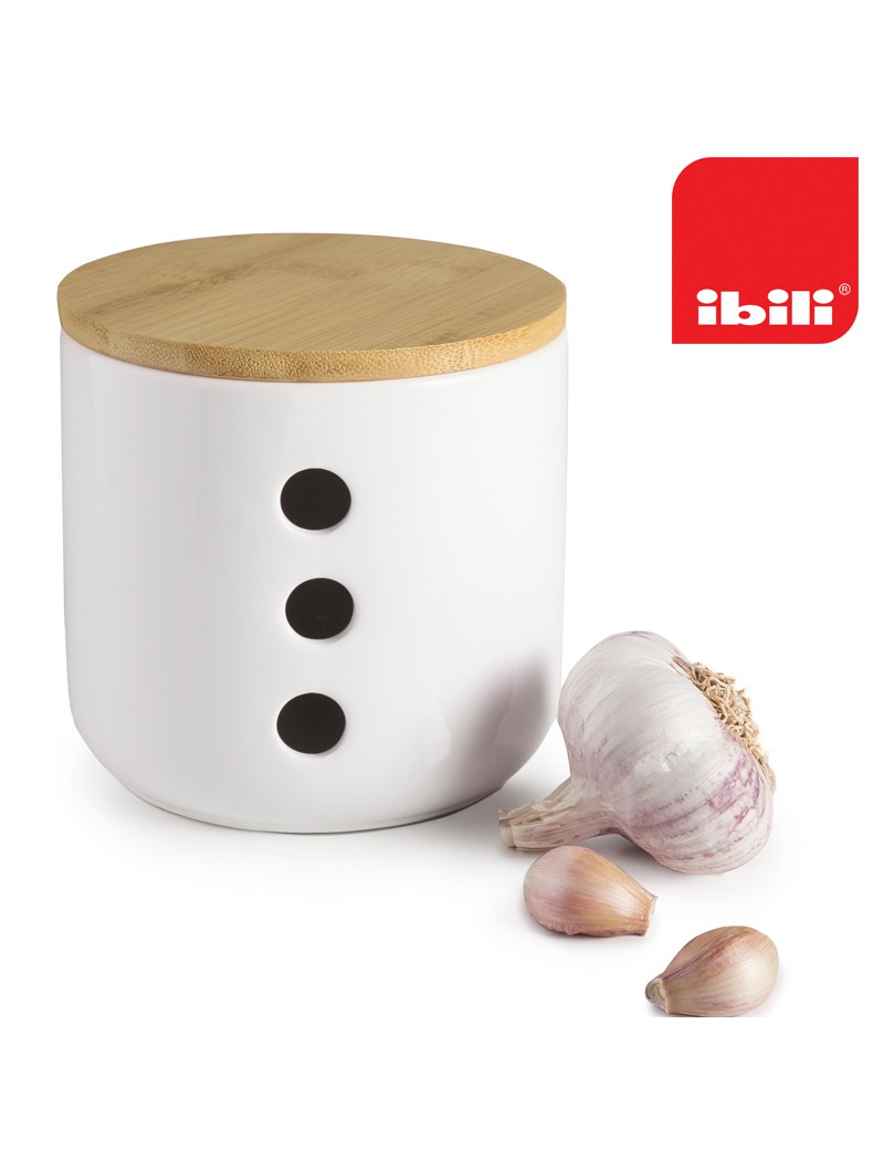 FRASCO IBILI 715110 P/ALHOS CERAMICA C/TP. BAMBU 5X4,5CM