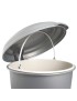 BALDE LIXO 802 C/PEDAL PLASTICO CINZA METALIZADO 17,5L