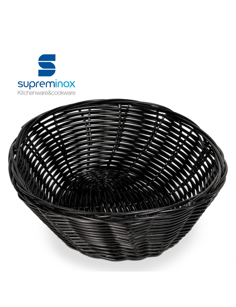 CESTO PAO SI 9083 REDONDO 22X8CM PRETO PLST
