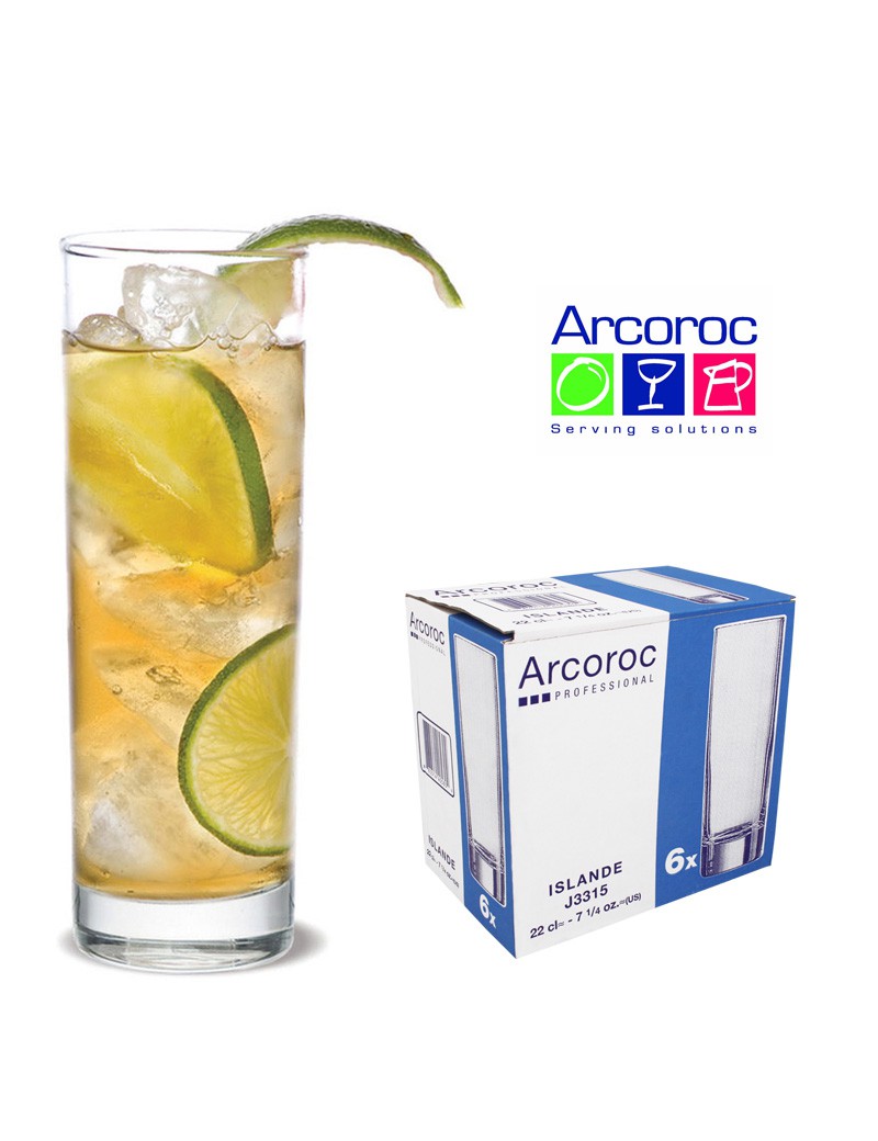 COPO TUBO ARCOROC ISLANDE CONJ.6 22CL Ø5,3X15,2CM