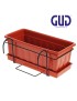 FLOREIRA RECT TERRACOTA C/PRATO 40X20 + SUPORTE
