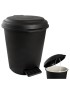 BALDE LIXO 802 C/PEDAL PRETO PLASTICO 17,5L