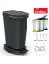 BALDE LIXO BE-ECO 772 PRETO C/PEDAL + ASA AMARELA 20L PLST