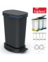 BALDE LIXO BE-ECO 772 PRETO C/PEDAL + ASA AZUL 20L PLST