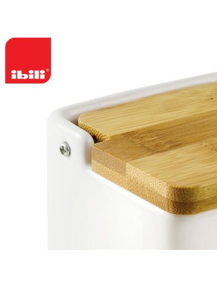 AÇUCAREIRO IBILI 714800 CERAMICA C/TAMPA BAMBU 8,5X8,8X9CM