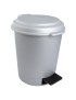 BALDE LIXO 802 C/PEDAL PLASTICO CINZA METALIZADO 17,5L
