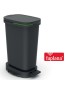 BALDE LIXO BE-ECO 772 PRETO C/PEDAL + ASA VERDE 20L PLST