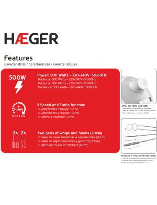 BATEDEIRA HAEGER MAX MIXER BL-5HW.011A 500W