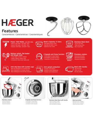 BATEDEIRA HAEGER BL-15B.012A CAKE BOSS C/TAÇA 1500W