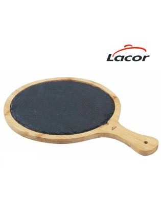 TABUA LACOR 61047 BAMBU C/ARDOSIA REDONDA 38,5X28X1,5CM