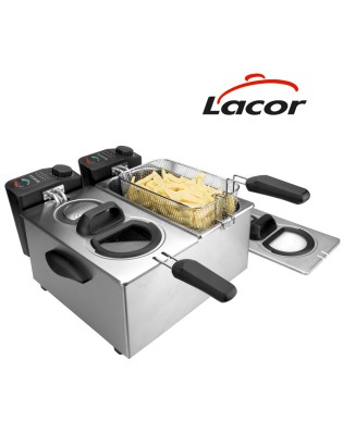 FRITADEIRA ELETRICA LACOR 69170 ERGO 4000W 2X3,5L INOX