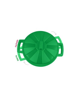 CONTENTOR  LIXO 50L PRETO C/TAMPA VERDE PLST