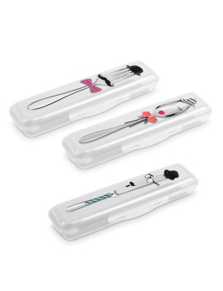 PORTA-TALHERES HEGA 16752 TRANSPARENTE 23X6X4CM SORT PLST
