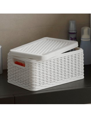 CAIXA ARRUMAÇAO 380 DECORA C/TAMPA BRANCA 20X30X15CM PLST