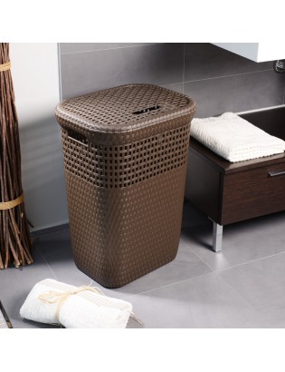 CESTO ROUPA 439 NATURE CASTANHO 42X33X58CM 60L PLST
