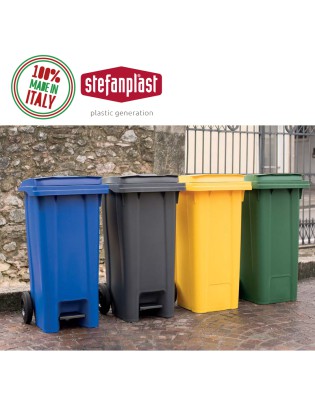 CONTENTOR LIXO 25695 CINZENTO 120L C/RODAS PLST