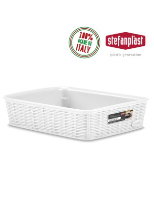 CESTO MULTIUSOS 30930 ELEGANCE BRANCO M 25X19,5X6CM PLST