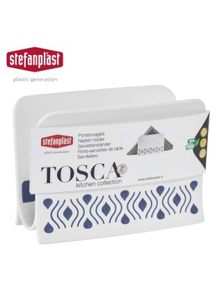 PORTA GUARDANAPOS TOSCA 55351 BRANCO/AZUL 7,5X15,5X11CM
