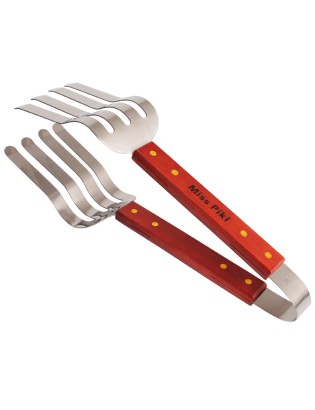 PINÇA PIKI-TONG 37,5X9CM INOX C/CABO MADEIRA