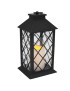 LANTERNA DECORATIVA ZK6001 C/VELA ELETRICA 14X14X30CM PLST