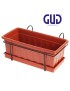 FLOREIRA RECT TERRACOTA C/PRATO 40X20 + SUPORTE