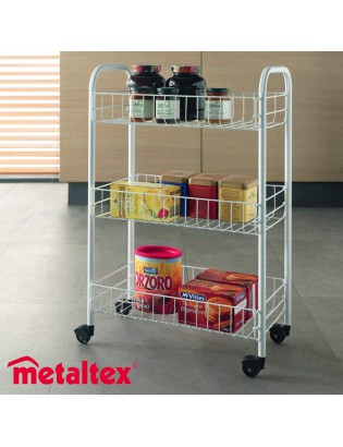 SIENA 340633 - CARRO 3 PRATELEIRAS  MET 41X23X63CM