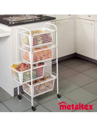SAN DIEGO 341804 - CARRO 4 PRATELEIRAS PLAST. MET 30X38X83CM