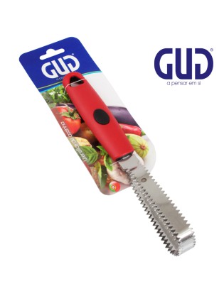 ESCAMADOR PEIXE GUD 23CM INOX C/CABO PLST SORTIDO