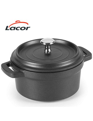 CAÇAROLA LACOR 25915 MINI PRETA 14X7,5CM 0,90L ALUM. FUND