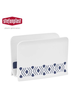PORTA GUARDANAPOS TOSCA 55351 BRANCO/AZUL 7,5X15,5X11CM