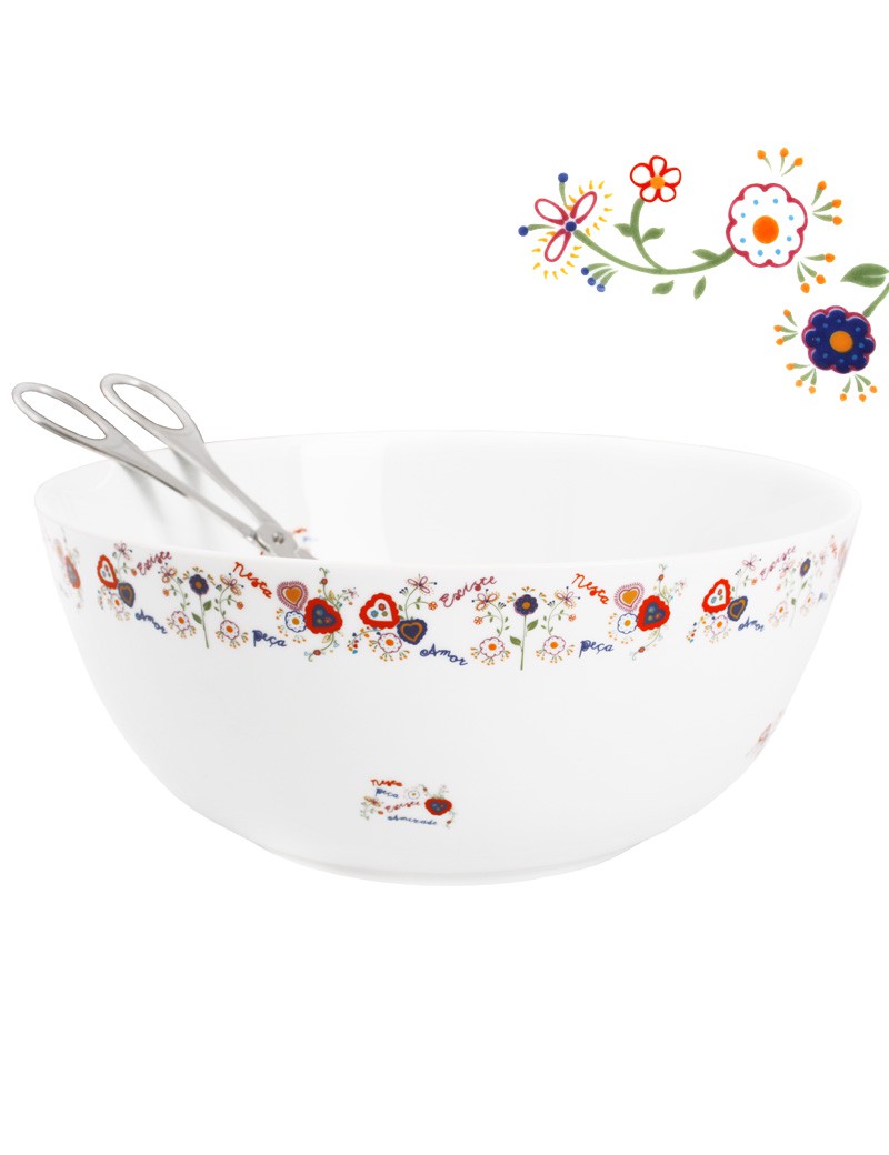 SALADEIRA GUD NAMORADOS REDONDA PORCELANA Ø25CM