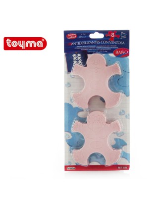ANTIDESLIZANTES WC 0485/04  PUZZLE ROSA C/VENTOSA