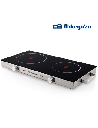 PLACA VITROCERAMICA ORBEGOZO PCE 6000 DUPLA 2800W 56X28CM
