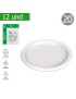 PRATO RASO MAXI 1001R BRANCO 12UND 20,5CM PLST REUTILIZAVEL