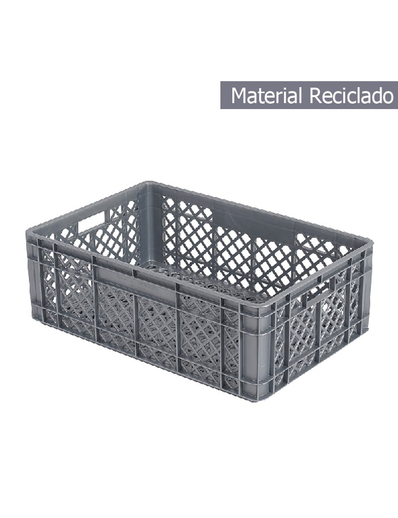 CAIXA ABERTA 610 PE CINZA 60X40X20CM RECICLADA